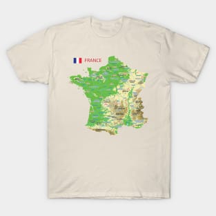 Geographic map of France T-Shirt